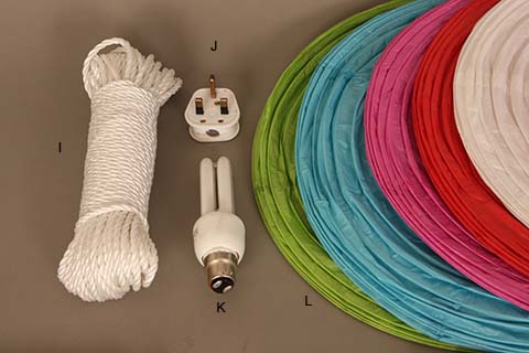 Paper lanterns - Lamp shades cable assembly 3