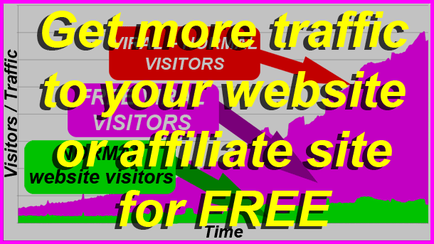 How To Get More Traffic To Your Website Or Affiliate Site For Free. FREE Viral marketing tool generates FREE traffic / visitors to your website automatically. Click here to find out more.